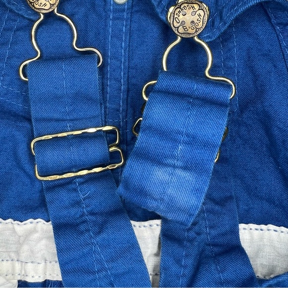 Vtg 90s Oshkosh B'Gosh Unisex Sz 5 Royal Blue Shortall Short Overalls Vestback - Picture 7 of 7